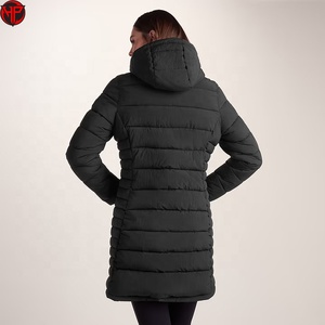Manteau long matelassé pour femme avec capuche, doudoune d'hiver, vêtement d'extérieur pour temps froid - Product Image 6
