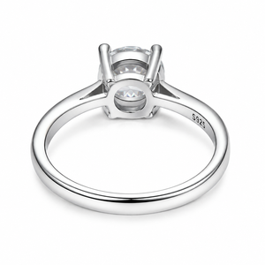 925 Sterling <b>Silver</b> <b>Solitaire</b> <b>Ring</b> Round Brilliant Cut Beautiful Women's Jewelry for Weddings Valentines - Product Image 4