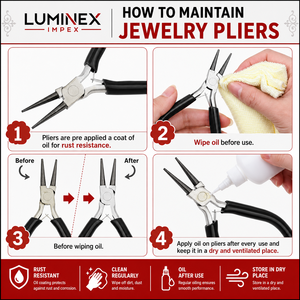 LUMINEX IMPEX <b>Long</b> <b>Nose</b> Stainless Steel Lightweight Jewelry Making & Polishing Pliers with Smooth Work - Product Image 3