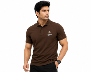 Camisa Polo Marrón Personalizada para Hombre |   Polo de Poliéster Premium con Logotipo Bordado |   Camisa de Uniforme Corporativo Transpirable de Secado Rápido - Product Image 1