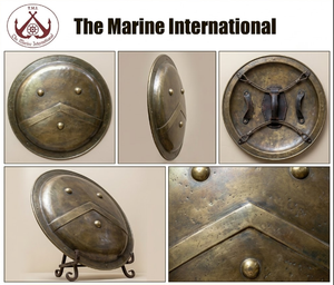 Escudo Marino Internacional de Acero Sólido, Circular de 28 Pulgadas, Chapado en Oro Pulido, Decoración Coleccionable Antigua - Product Image 5