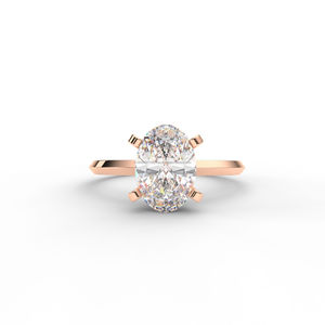 Oval Cut Moissanite Engagement <b>Ring</b> Rose Gold <b>Solitaire</b> <b>Ring</b> For Women Wedding Jewelry - Product Image 1