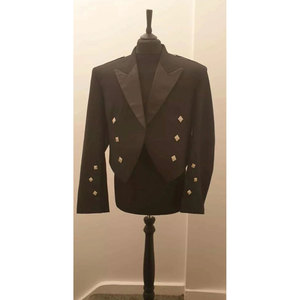 Blazer Prince Charlie noir 100 % laine pour homme avec gilet, tenue traditionnelle écossaise des Highlands - Product Image 2