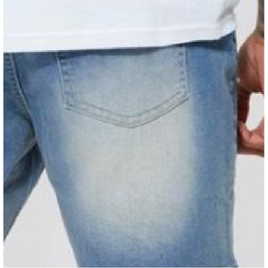 Shorts de Mezclilla Desgastados para Hombre, Corte Recto, Casuales, para Verano, Lavado Claro, Tela de Algodón, Cintura Media - Product Image 6