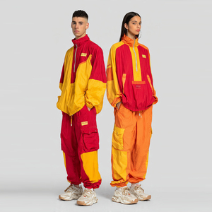 Lightweight Nylon Waterproof Hooded Printed <b>Windbreaker</b> Tracksuit Rain Jacket Track Pants Set Custom <b>Women's</b> Casual Solid - Product Image 4