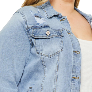 Chaqueta Vaquera para Mujer Talla Grande, Tela Personalizable, Venta al por Mayor, Muestra Gratuita, Mejor Calidad - Product Image 3