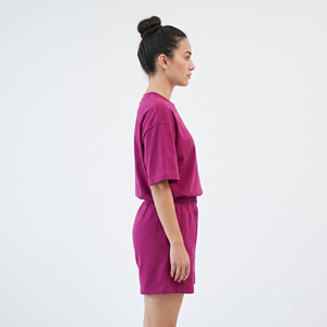 Conjunto de Verano Casual al por Mayor, Diseño Personalizado, Camiseta Oversize y Pantalones Cortos para Mujer, Conjunto de Camiseta Lisa y Pantalones Cortos Personalizados para Mujer - Product Image 3