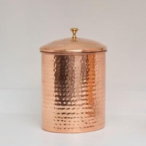 Modern Style Hammered Copper Canister Set with <b>Lid</b>, Kitchen Storage Containers for Tea Coffee Sugar, <b>Decorative</b> Copper Jars - Product Image 3