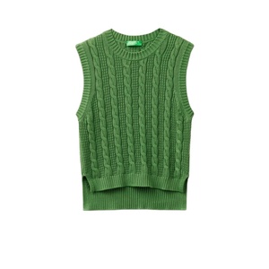 Mode féminine léger rouge col rond surdimensionné gilet décontracté hauts sans manches doux Sexy tricot gilet été chemise de BD - Product Image 3