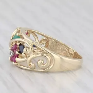 Anillo de compromiso floral de circonita multicolor con diseño calado de inspiración vintage, de moda, 2.00 TCW, para mujer, plata 925, ideal para regalo de fiesta. - Product Image 2