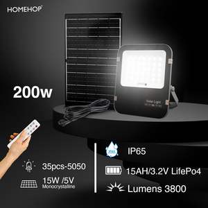 Lámpara Solar de Aluminio para Exteriores Homehop, 200W LED, Impermeable, Automática con Control Remoto para Jardín, Patio y Calle - Product Image 6