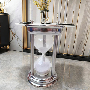 นาฬิกาทรายทรงกลมชุบทองเหลือง - ของตกแต่งโต๊ะสำหรับวันพ่อและตรุษจีน - Product Image 2