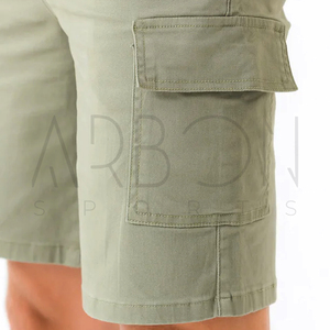 Shorts cargo en toile pour hommes, couleur vert olive, service OEM ODM, entièrement personnalisés, confortables, nouvelle arrivée, meilleur prix, streetwear - Product Image 6