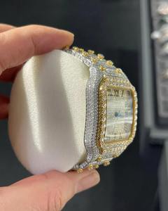 Reloj de Diamantes Personalizado VVS Moissanite, Estilo Hip-Hop, Reloj Mecánico para Hombre, Reloj de Pulsera de Lujo de Alta Calidad, Dos Tonos, Números Romanos - Product Image 5