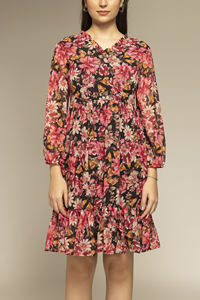 Luxury Design Black Floral Printed Mini <b>Dress</b> Looks Beautiful and Loose Fit Comfortable Daily Wear <b>Dresses</b> at Wholesale - Product Image 4