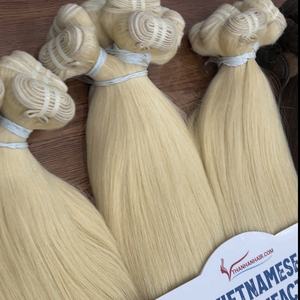 Machine Remy vierge de luxe Double trame Super Double dessiné Extensions humaines vietnamiennes 100% usine de couleur blonde droite naturelle - Product Image 5