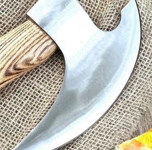 Cortador de Pizza Hecho a Mano de Acero Inoxidable con Envoltura Personalizada, Mango de Madera y Funda de Cuero - Product Image 2