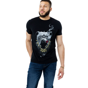 Camiseta de Verano para Hombre, Diseño Personalizado, 100% Algodón, Talla Grande, Estilo Deportivo Urbano, Cuello Redondo, con Pedrería, Transpirable y de Secado Rápido - Product Image 1