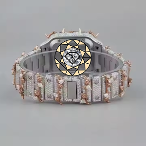 Reloj de pulsera de diseño artístico con diamantes, diseño de ramas, movimiento de cuarzo de acero inoxidable personalizado, reloj de pulsera de diseñador para hombre - Product Image 4