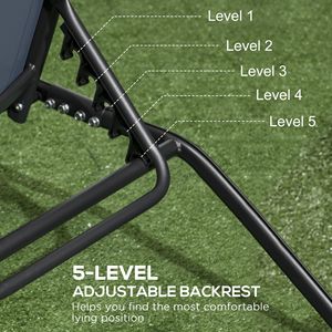 Set di 2 Sdraio da Esterno Blu Scuro con Ruote, 5 Posizioni Regolabili, per Patio, Spiaggia, Giardino e Piscina - Product Image 5