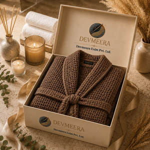 Wholesale Brown 450 GSM Cotton <b>Bath</b> Robe Hotel Grade Soft Absorbent Terry Bathrobe for Luxury Hotels Resorts Spa and Hospitality - Product Image 4
