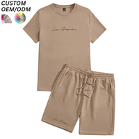 Ensemble de vêtements de sport pour garçons personnalisé, tenue décontractée athlétique 2 pièces, 100% coton, imprimé animal, support OEM/ODM, vente en gros
