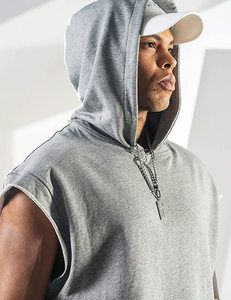 เสื้อฮู้ดดี้ผู้ชายขายส่ง ไซส์ใหญ่ สั่งทำได้ แบบไม่มีแขน สไตล์วินเทจ เสื้อครอป ฮู้ดดี้แบบสวมหัว ผ้าโพลีเอสเตอร์ เสื้อฮู้ดดี้ผู้ชาย - Product Image 3