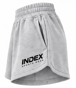 Index <b>Women's</b> Fleece <b>Skorts</b> High Waist Elastic Breathable Sporty Style With Pockets Gray Letter Logo - Product Image 3