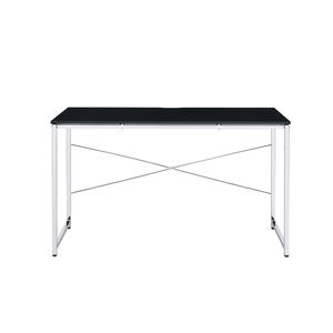 โต๊ะคอมพิวเตอร์ทรงสี่เหลี่ยมสีดำและโครเมียมพร้อมโครงโลหะ - Product Image 4
