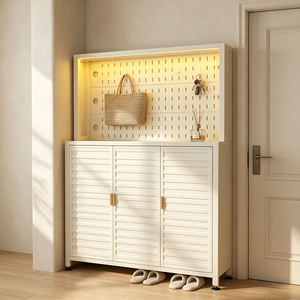 Meuble de rangement moderne en acier pour chaussures, organisateur à panneaux perforés, écologique, anti-poussière, gain de place, grande capacité, pour hôtel - Product Image 1