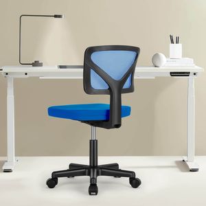 Sedia da Ufficio Girevole Senza Braccioli con Supporto Lombare in Rete e Rotelle - Product Image 2