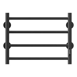 Sèche-serviettes électrique mural en acier inoxydable, porte-serviettes 4 barres pour salle de bain, noir, séchoir à serviettes chauffant - Product Image 4