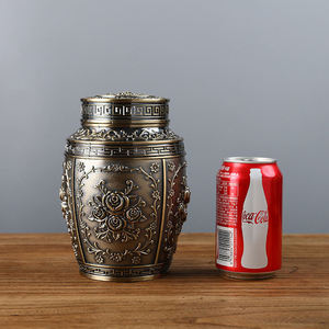 Luxury Stainless Steel Cremation Urn Floral <b>Keepsake</b> <b>Ashes</b> Memorial Jar <b>for</b> Burial Niche Columbarium - Product Image 3