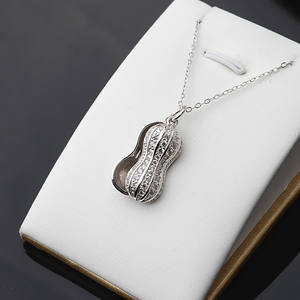 S925 Silver Peanut Longevity Fruit Pendant 8-9 <b>Pearl</b> DIY Jewelry Accessories Empty <b>Set</b> 468 Fashion <b>Necklaces</b> - Product Image 2