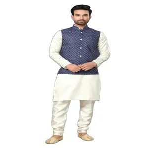Мужская праздничная одежда, сшитая шелковая мастани-Курта-Пижама с лахнови и последовательностью, рабочая куртка, оптовая цена, экспортер из Индии