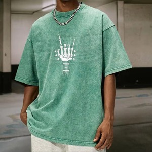 Camiseta de manga larga oversize para hombre con estampado de guitarra y esqueleto estilo rock and roll, logotipo personalizado, de algodón y fibra de bambú, color liso, de secado rápido - Product Image 6