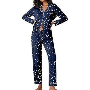 Women's Premium Soft Cotton Printed Night Suit with Full Sleeve Button-Down Top and Elastic Waist Pajama Set for Comfortable - Product Image 6