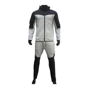 Nouveaux hommes mode col montant survêtements sweats à capuche pantalons de survêtement deux pièces ensembles automne mâle décontracté Patchwork fermeture éclair survêtement - Product Image 4