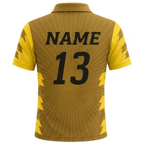 Camiseta de Cricket Dorada para Hombre, Manga Corta, Uniforme de Equipo, Ropa Deportiva para Partidos de Cricket al Aire Libre - Product Image 2