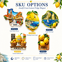 Aimant de réfrigérateur en résine 3D personnalisé, souvenirs touristiques de la côte d'Amalfi en Italie, aimant de réfrigérateur en forme de fruit, fabricant d'aimants de réfrigérateur