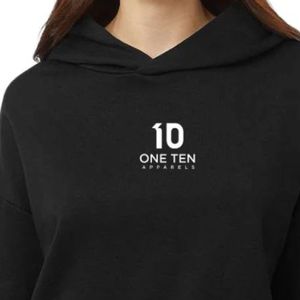 เสื้อฮู้ดผู้หญิงสีดำ ผ้าคอตตอนผสมพรีเมียม แขนยาว เนื้อผ้านุ่ม น้ำหนักเบา เหมาะสำหรับใส่ลำลอง ใส่เที่ยว ใส่ได้ทุกวัน - Product Image 3