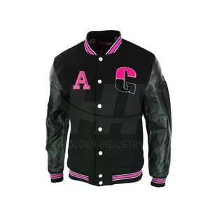 Chaqueta Letterman en Oferta, Chaqueta Letterman de Mezcla de Algodón, Chaqueta Letterman de Corte Elegante, Ropa de Invierno - Product Image 2