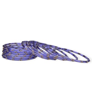 Premium Raindrop Blue Kashmiri Glass <b>Bangles</b> with Gold Stone Detailing Stylish for Bulk Supply and Export Quality - Product Image 3