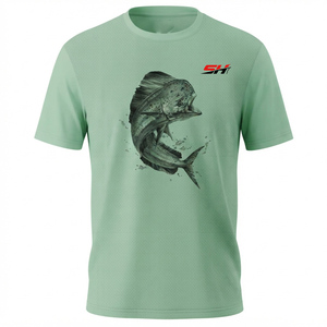 Chemise de pêche à manches courtes pour homme, légère, séchage rapide, vêtements de sport décontractés pour la pêche en plein air, impression par sublimation avec logo personnalisé - Product Image 1