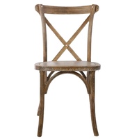 Chaises modernes en bois massif à dossier croisé, durables, pour la location en gros, idéales pour les mariages, les fêtes et les banquets