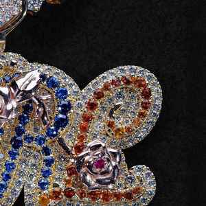 Colgante de Letra Personalizado de Moissanita Colorida, Plata 925, Dijes Iniciales de Lujo Arcoíris, Colgante con Corazón, Regalo para Ella, Fiesta - Product Image 2