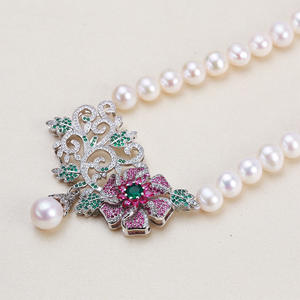 High-Grade Freshwater Pearl Necklace Zircon Pendant Versatile <b>Butterfly</b> Knot Design for Versatile Use for Live Streaming - Product Image 3