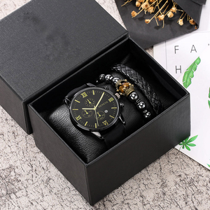 9746 Fashion <b>Black</b> Men <b>Watch</b> and Bracelet Set Men With Box Luxury Men Gift Set <b>Black</b> Quartz <b>Watches</b> - Product Image 3