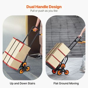 Carrello Saliscale Pieghevole Robusto con Doppia Maniglia, Capacità 200 kg, in PP, per Trasporto - Product Image 4
