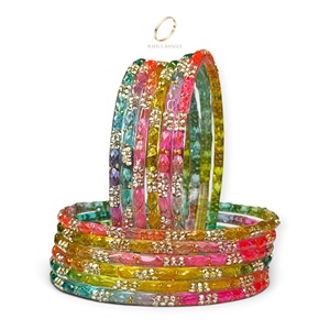 Bracelets en verre cristal plaqué or multicolores style cachemire goutte de pluie, les plus vendus, pour femmes, bijoux de fête nuptiale, vente en gros - Product Image 3